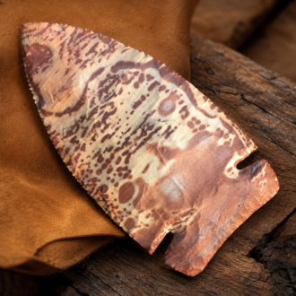 Big Sandy Point in Painted Buffalo River Chert by Joel Robinson Stoneworks.