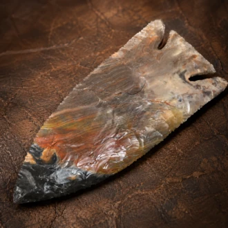 Deep Notch Lost Lake Point in Flint Ridge Chert by Joel Robinson Stoneworks.