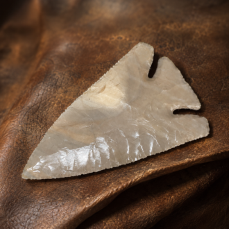 Deep Notch Lost Lake Point in Hornstone Chert by Joel Robinson Stoneworks.