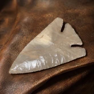 Deep Notch Lost Lake Point in Hornstone Chert by Joel Robinson Stoneworks.