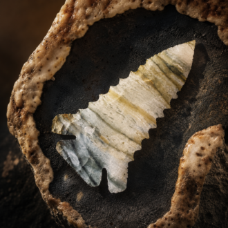 Pine Tree Point in Muldraugh Chert by Joel Robinson Stoneworks.