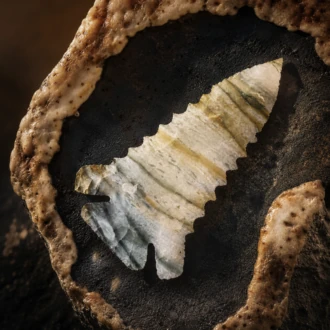 Pine Tree Point in Muldraugh Chert by Joel Robinson Stoneworks.