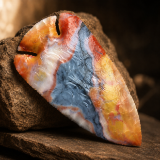 Deep Notch Lost Lake Point in Flint Ridge Chert by Joel Robinson Stoneworks.