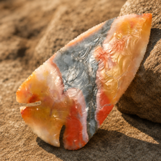 Deep Notch Lost Lake Point in Flint Ridge Chert by Joel Robinson Stoneworks.
