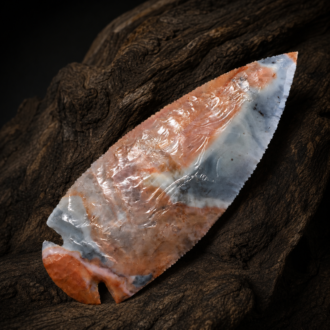 Flint Ridge Button Dovetail Spear Point by Joel Robinson Stoneworks.