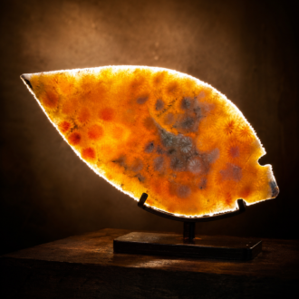Fulton Turkey Tail in Indonesian Agatized Coral by Joel Robinson Stoneworks.