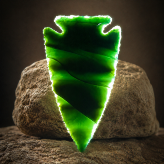 Imperial Jasper Corner-Notched Point by Joel Robinson Stoneworks.